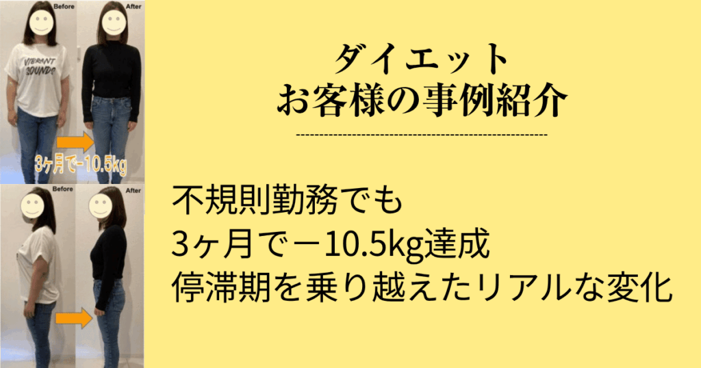 不規則勤務でも 3ヶ月で−10.5kg達成 停滞期を乗り越えたリアルな変化